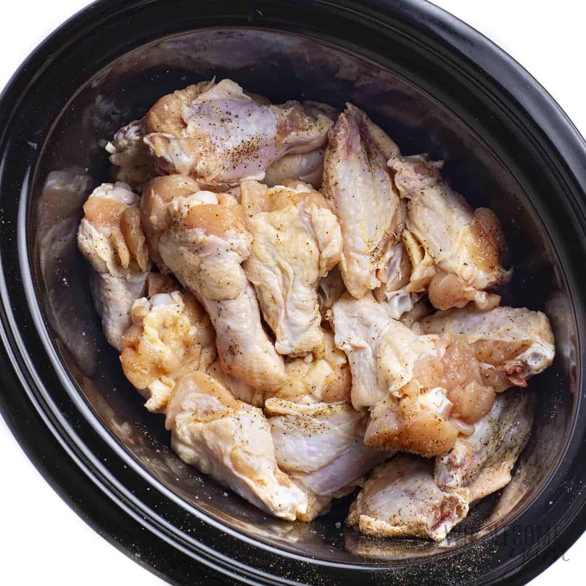 Chicken wings in a slow cooker