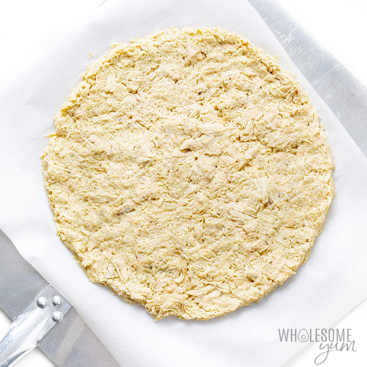 Dough made into pizza crust.