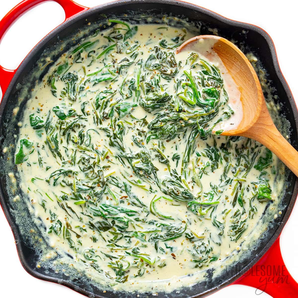 Finished creamed spinach recipe.