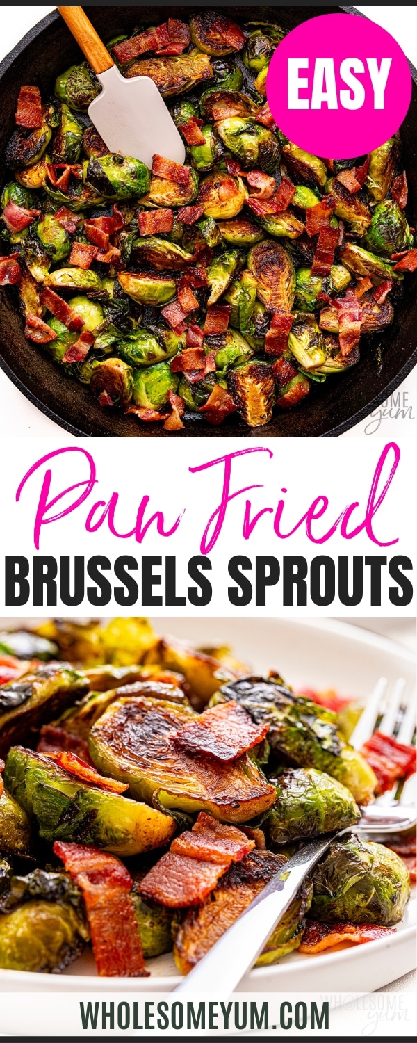 Fried Brussels Sprouts Recipe Pin.