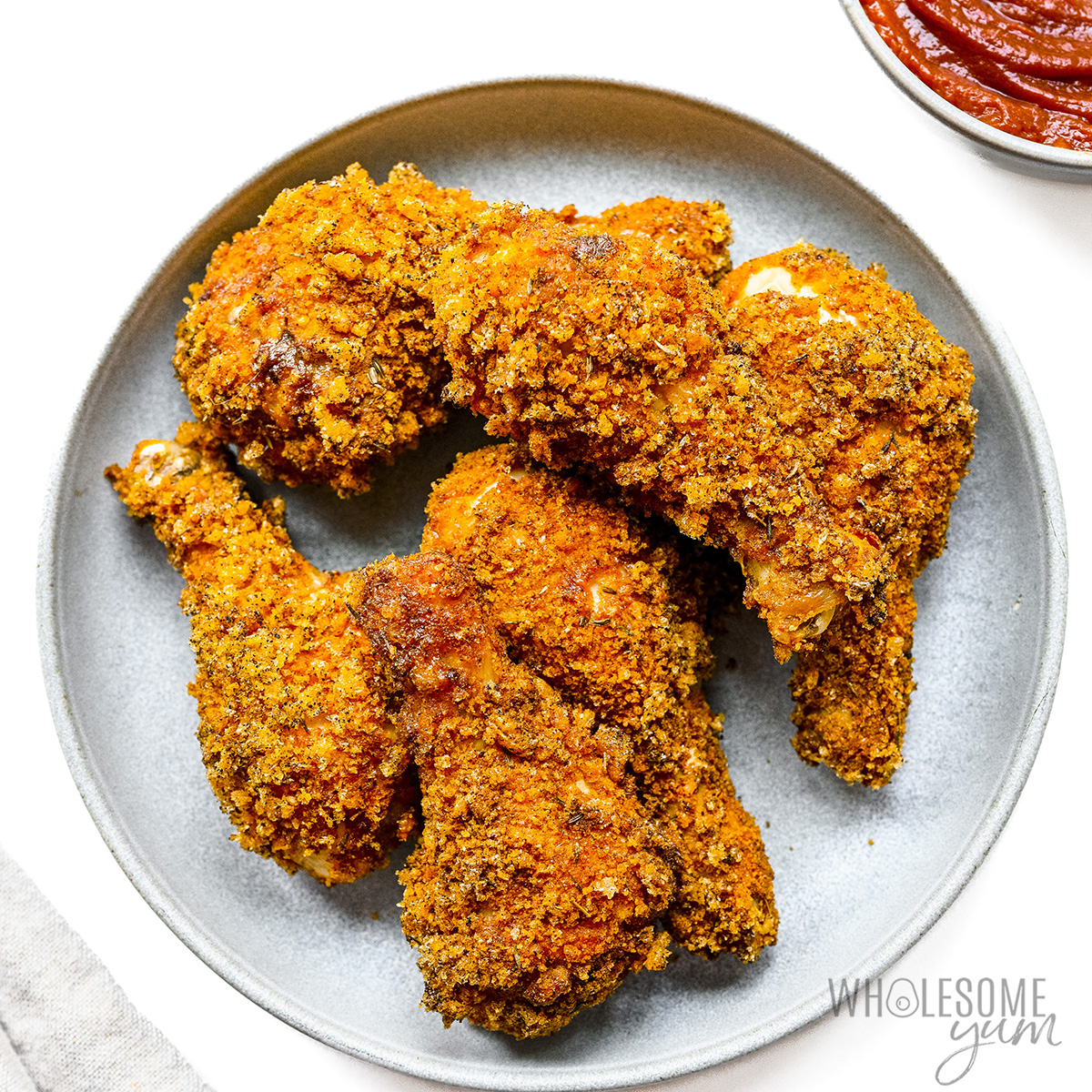 Keto fried chicken on a plate.