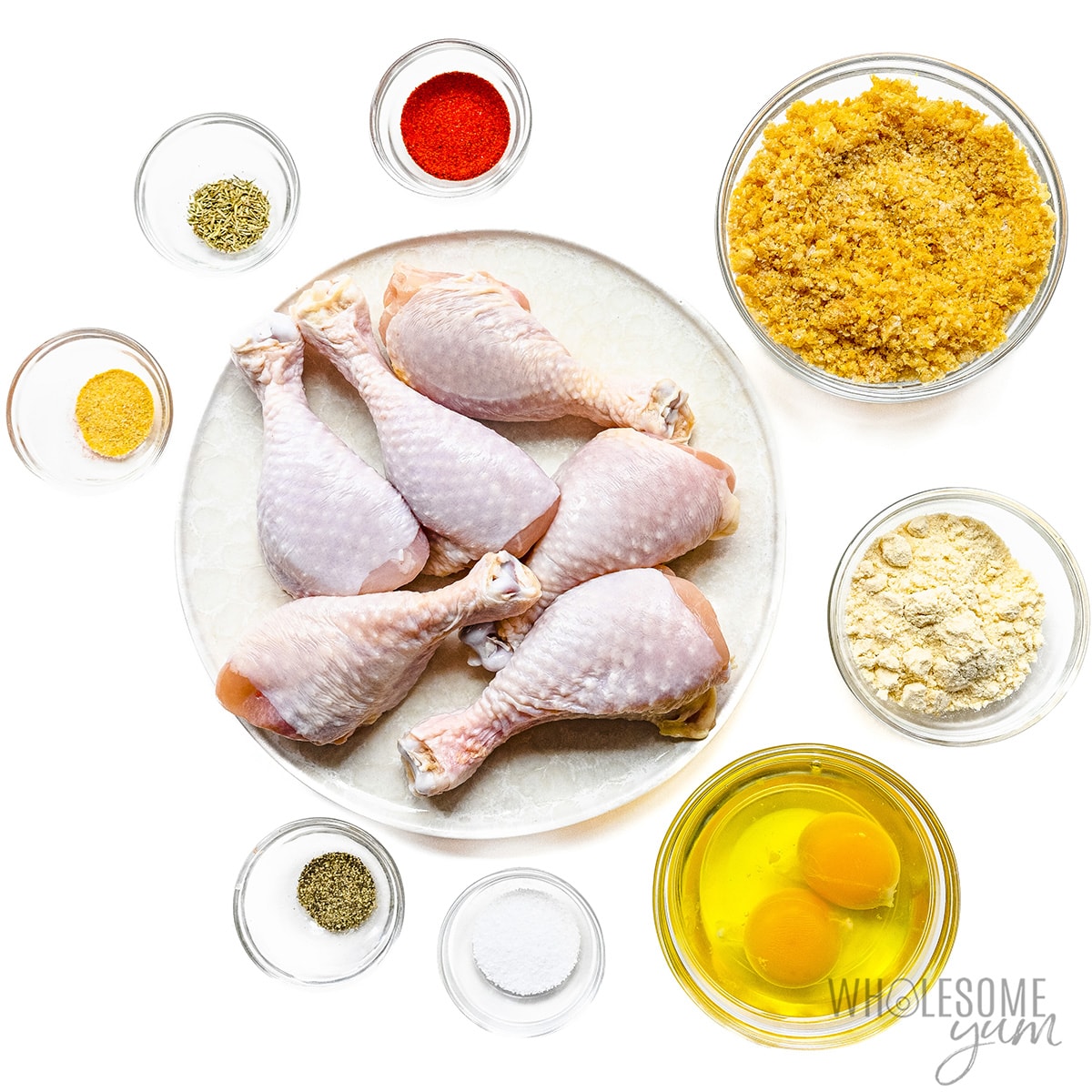 Ingredients for keto fried chicken.