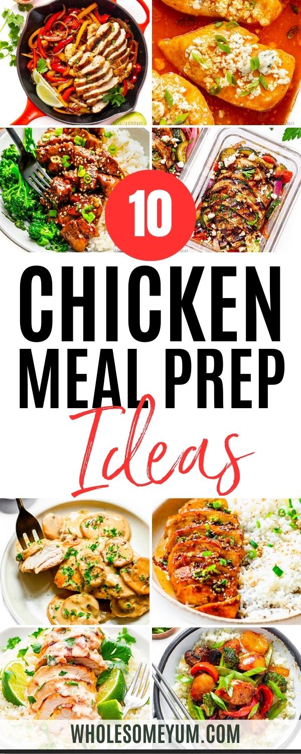 Chicken meal prep ideas pin.