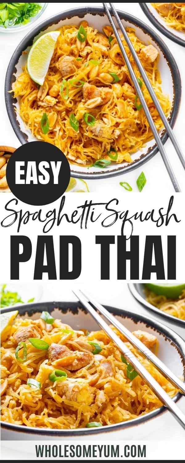 Spaghetti Squash Pad Thai Recipe Pin.