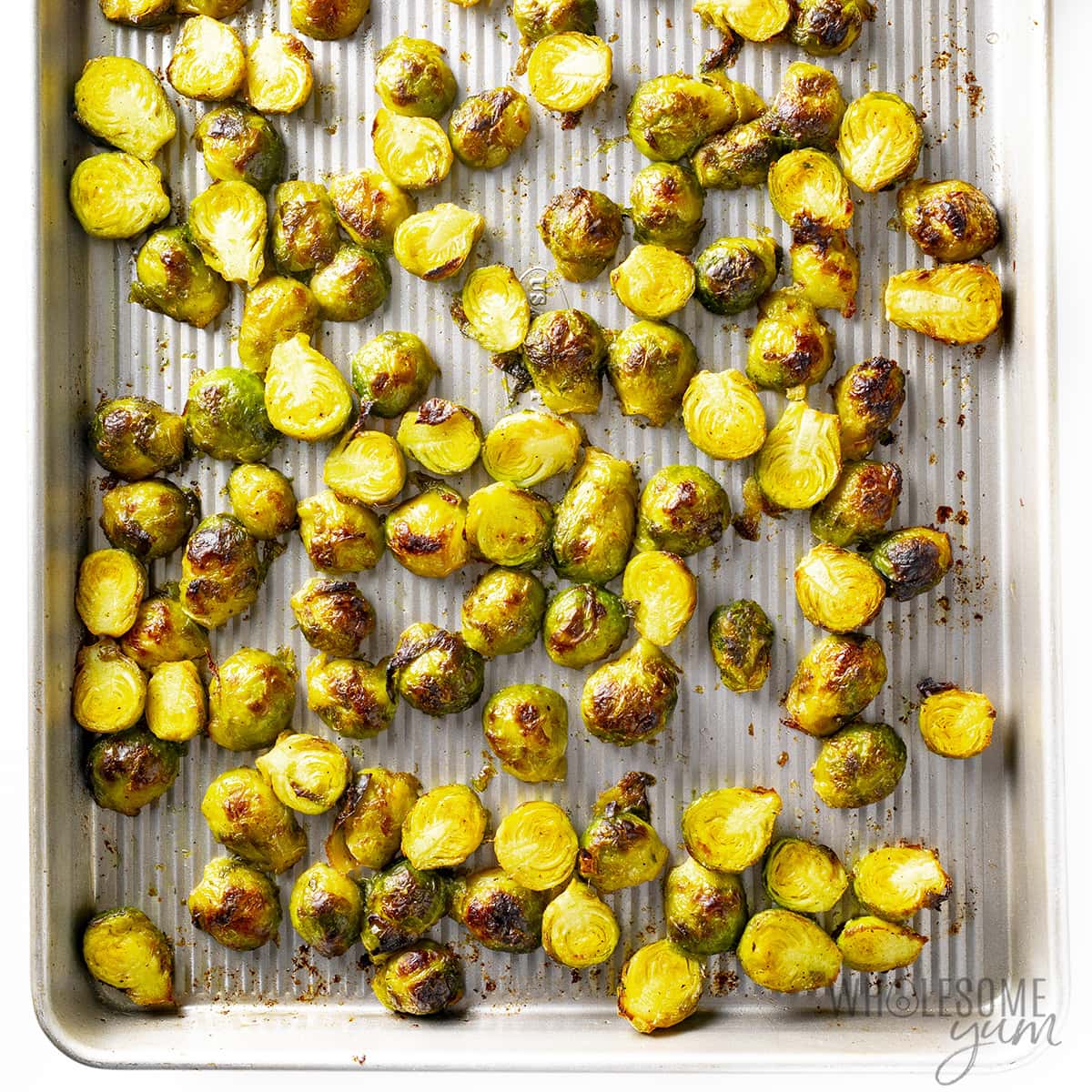 Roasting brussels sprouts from frozen on a sheet pan.