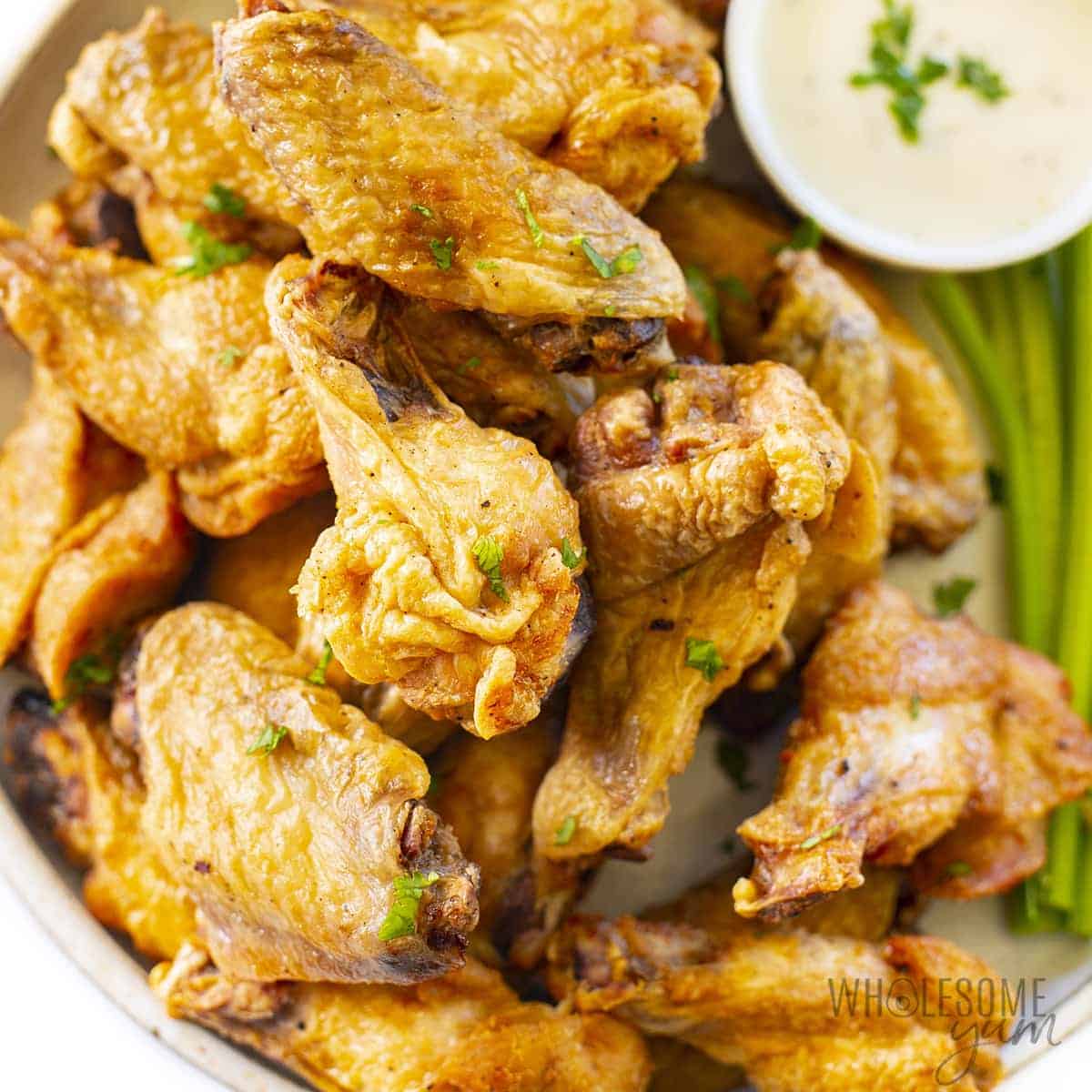 Air Fryer Chicken Wings Recipe (Super Crispy!) | Wholesome Yum