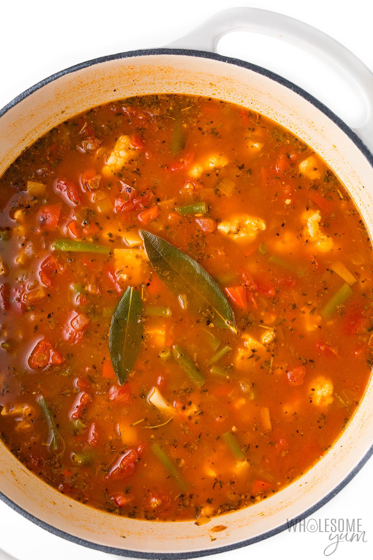 The best vegetable soup recipe in a dutch oven.