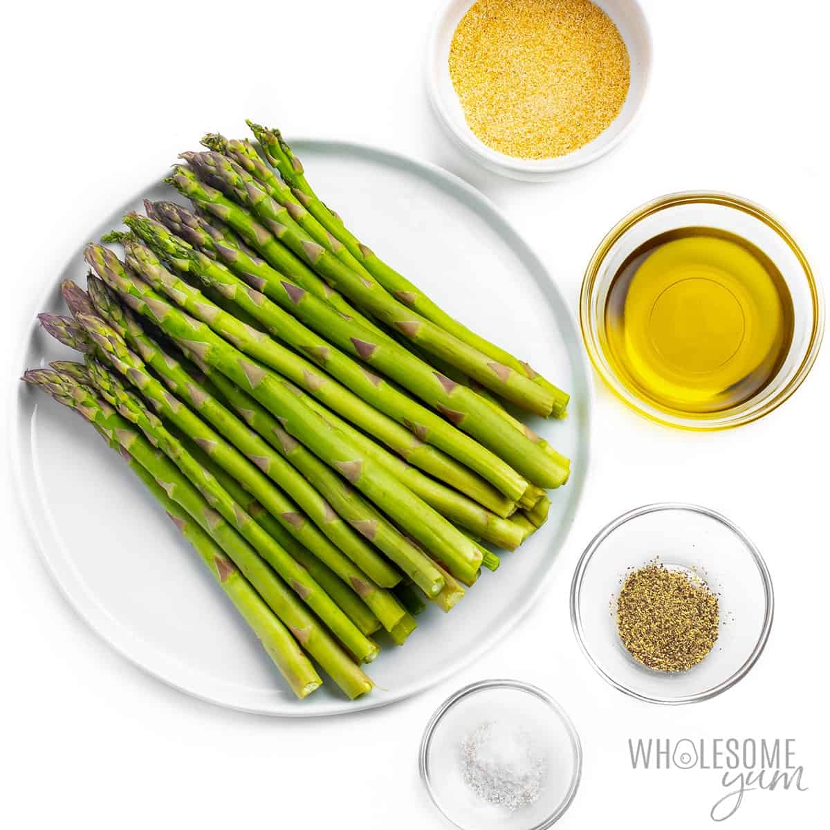 Ingredients for roasting asparagus.