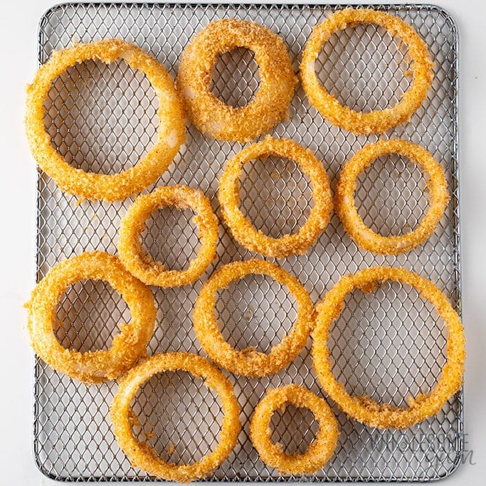Air Fryer Keto Onion Rings Recipe - onion rings before air frying