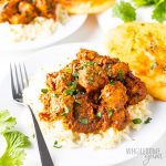 keto low carb curry on cauliflower rice