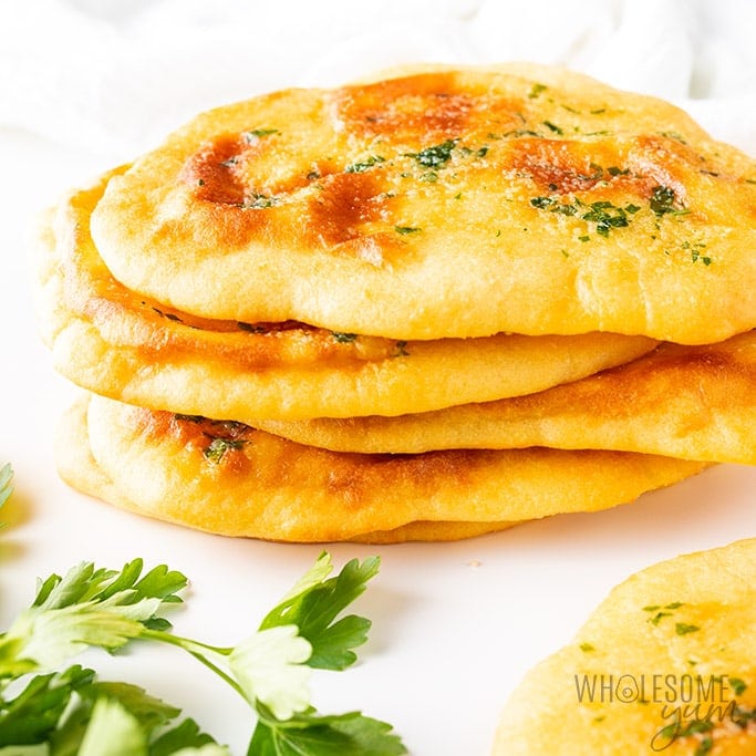 stack of low carb keto naan bread