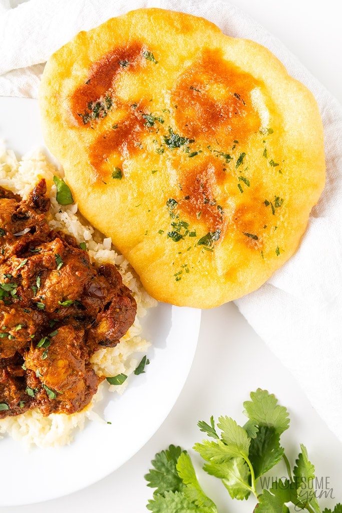 keto naan bread recipe with chicken curry