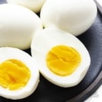Perfect hard boiled eggs on a plate
