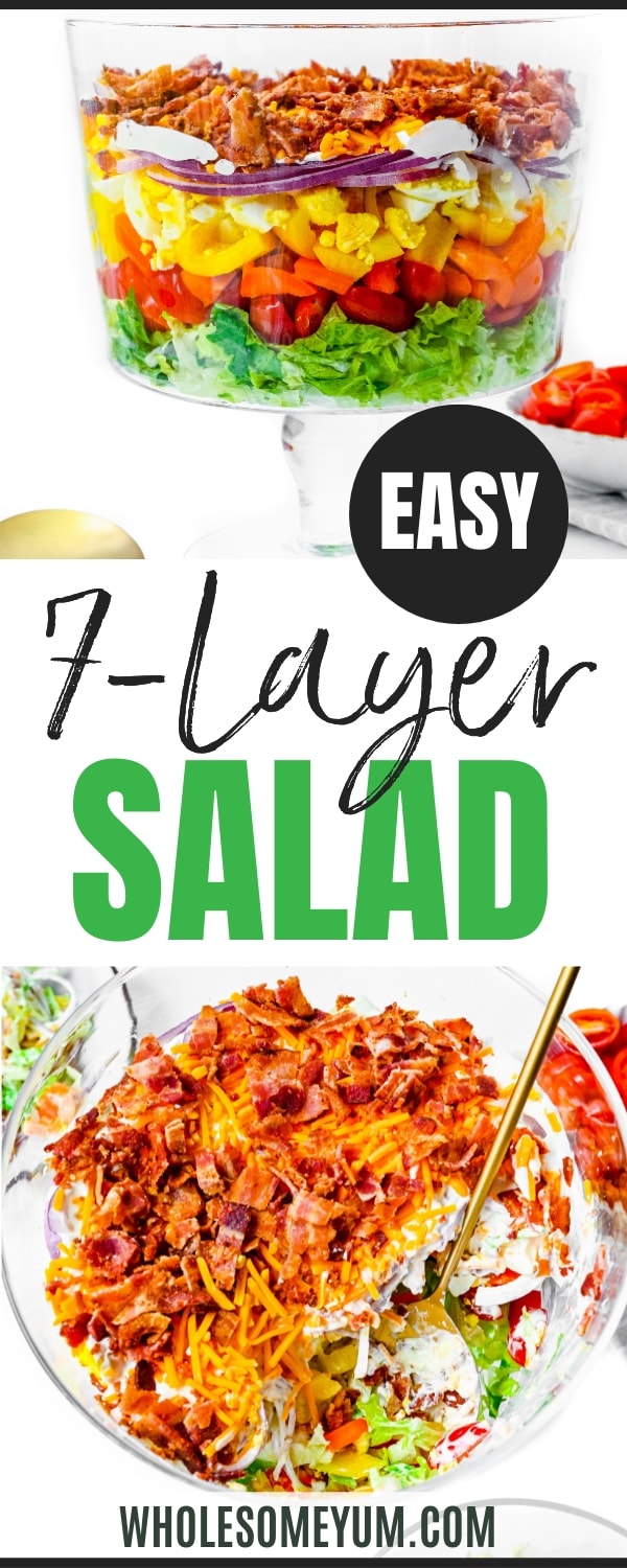7 layer salad recipe pin.