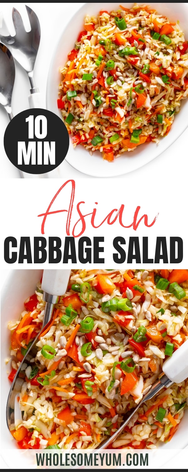 Asian cabbage salad recipe pin.