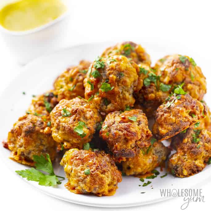 Keto Sausage Balls Recipe With Cream Cheese (Easy!) Wholesome Yum