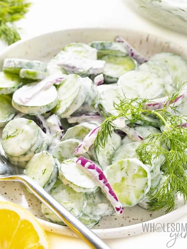 Creamy Cucumber Salad (10 Minutes!)