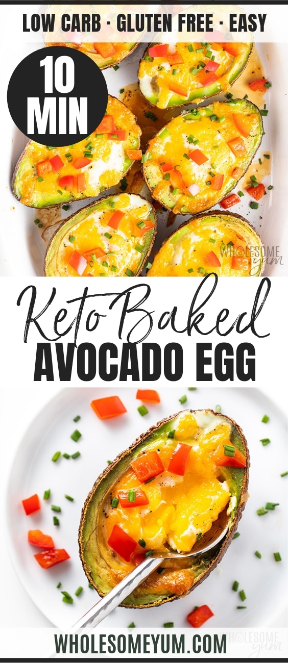 Baked Avocado Egg Recipe - Pinterest image