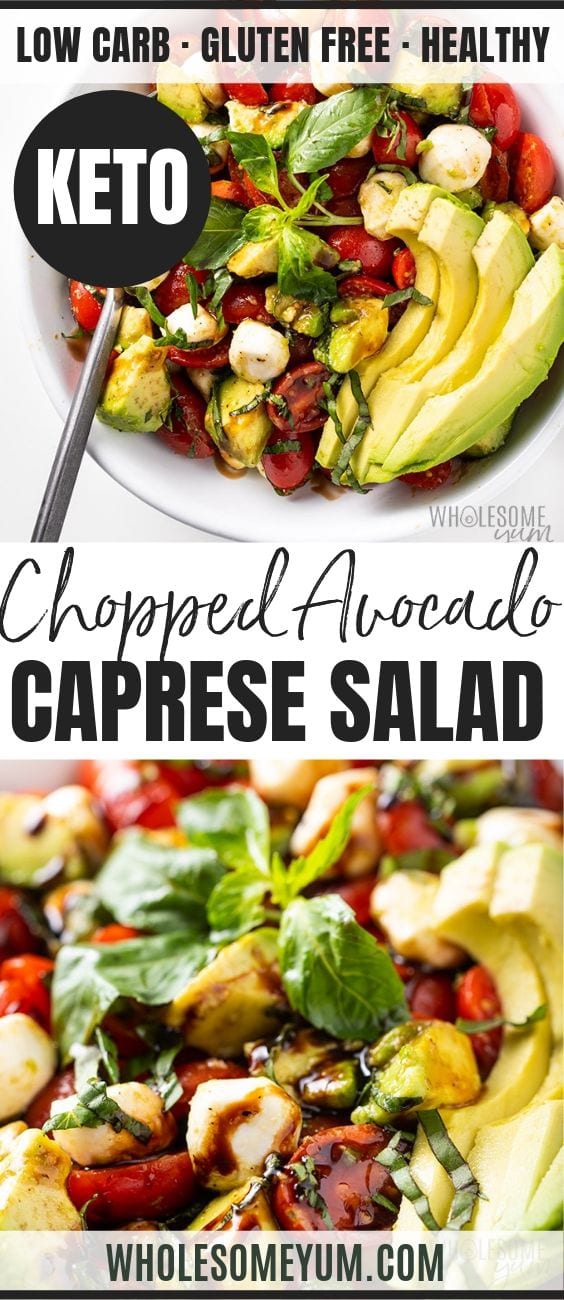 Easy Chopped Avocado Caprese Salad Recipe.