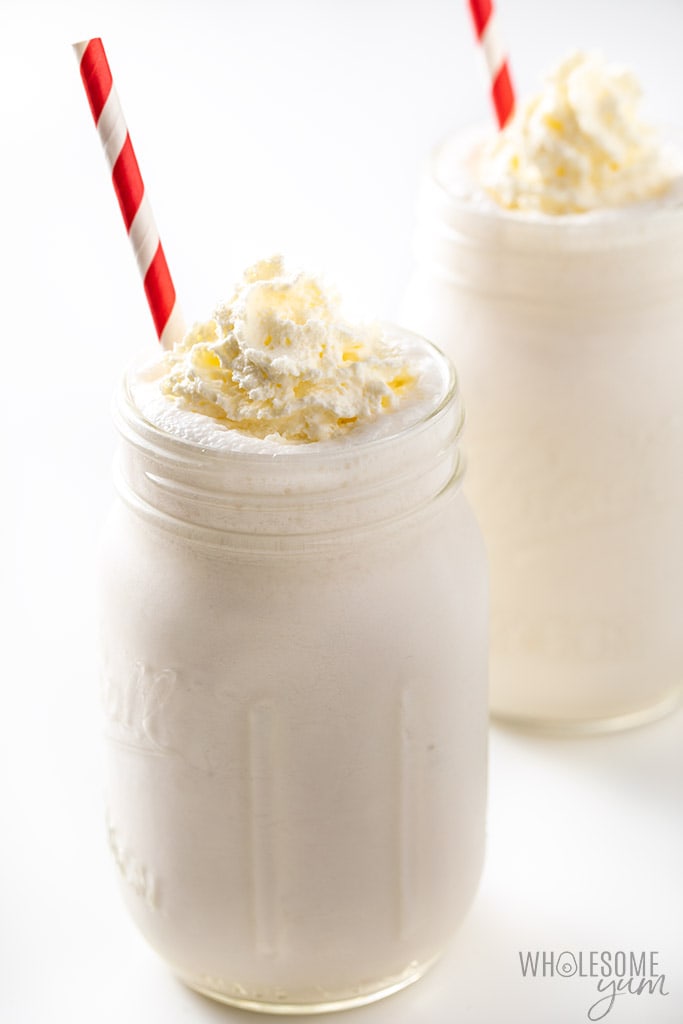 sugar-free milkshake in jars