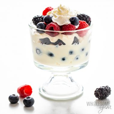 low carb ricotta dessert in a trifle class