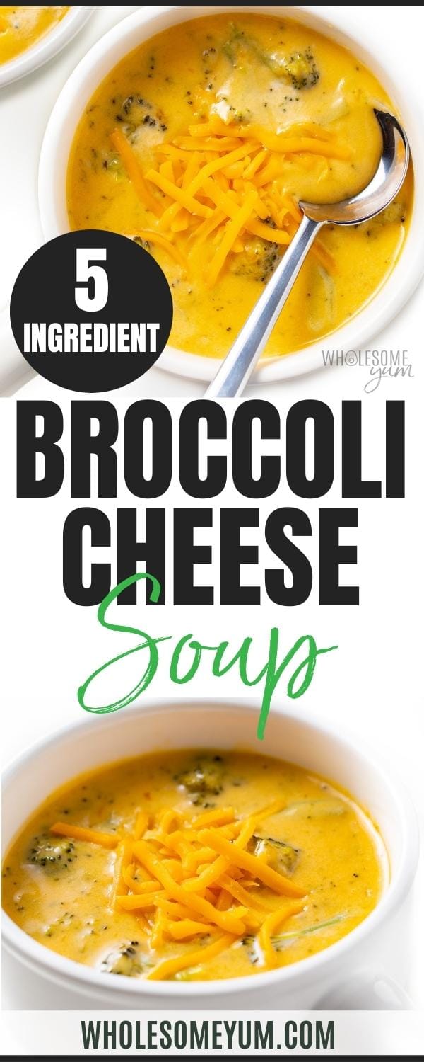 Broccoli cheese soup recipe pin.