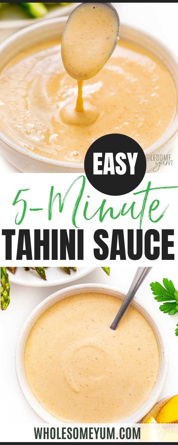 Tahini sauce recipe pin.