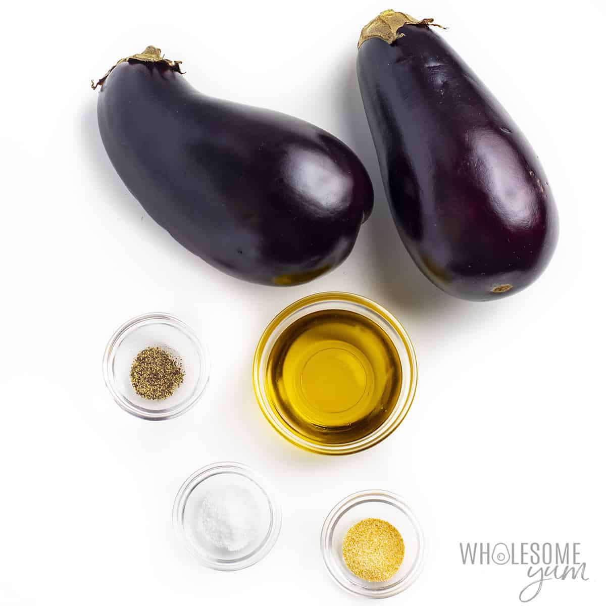Ingredients for roasting eggplant.