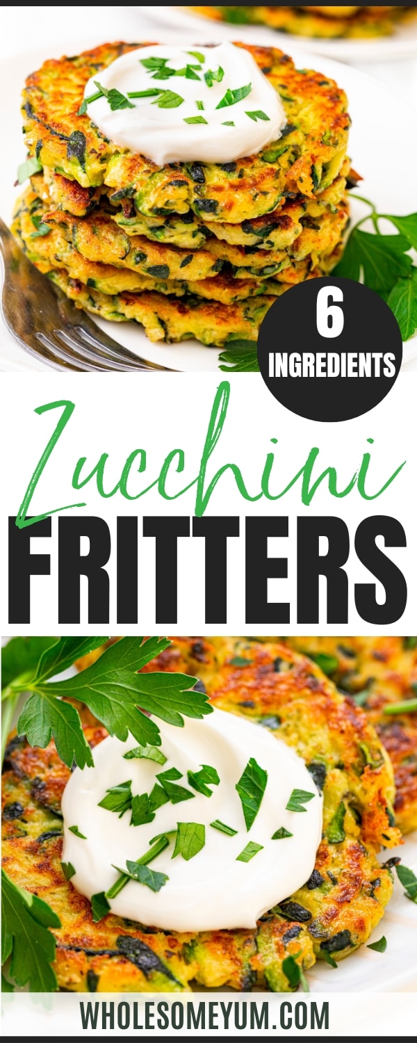 Zucchini fritters recipe pin.