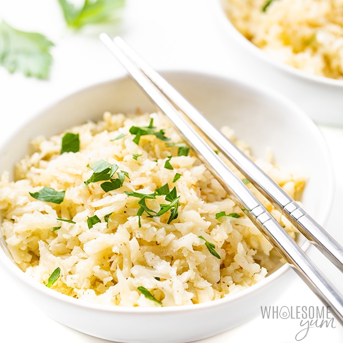 Cauliflower rice recipe in a bowl