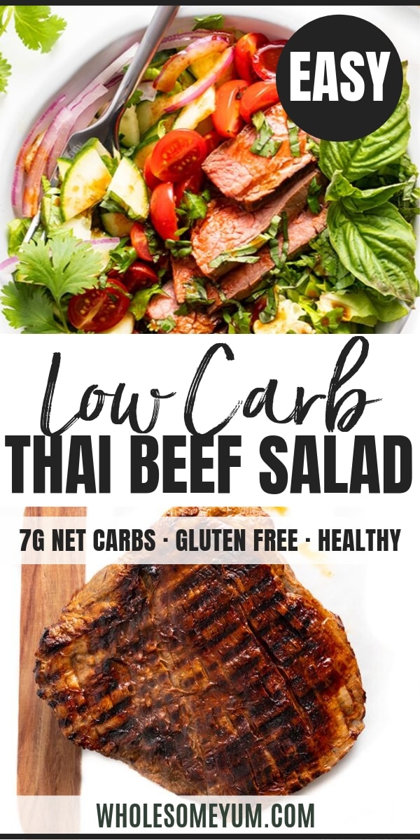 Spicy Thai Beef Salad Recipe - Pinterest Image