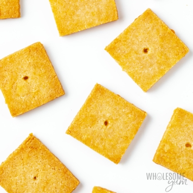 Cheese crackers up close.