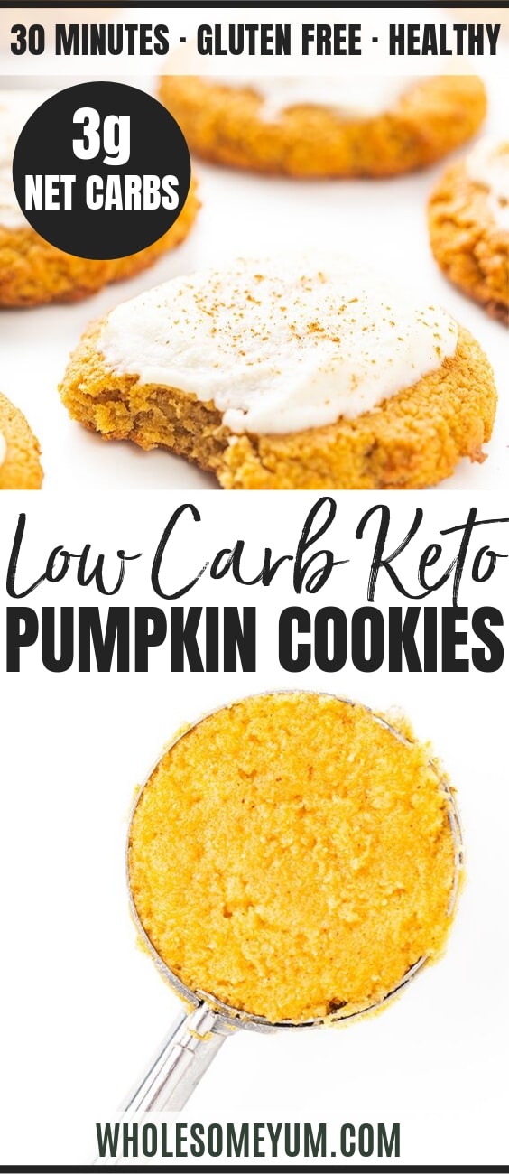 low carb pumpkin cookies - pinterest image