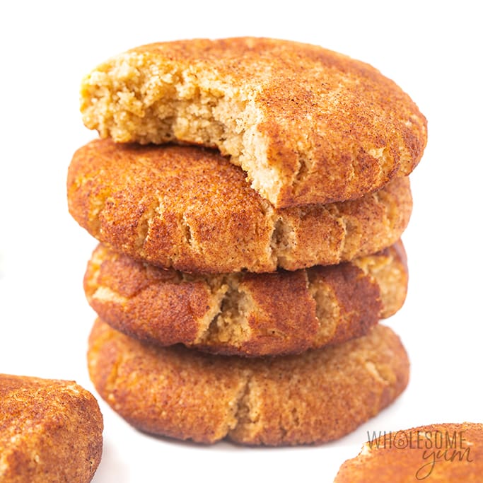 Keto snicker doodle cookies in a stack
