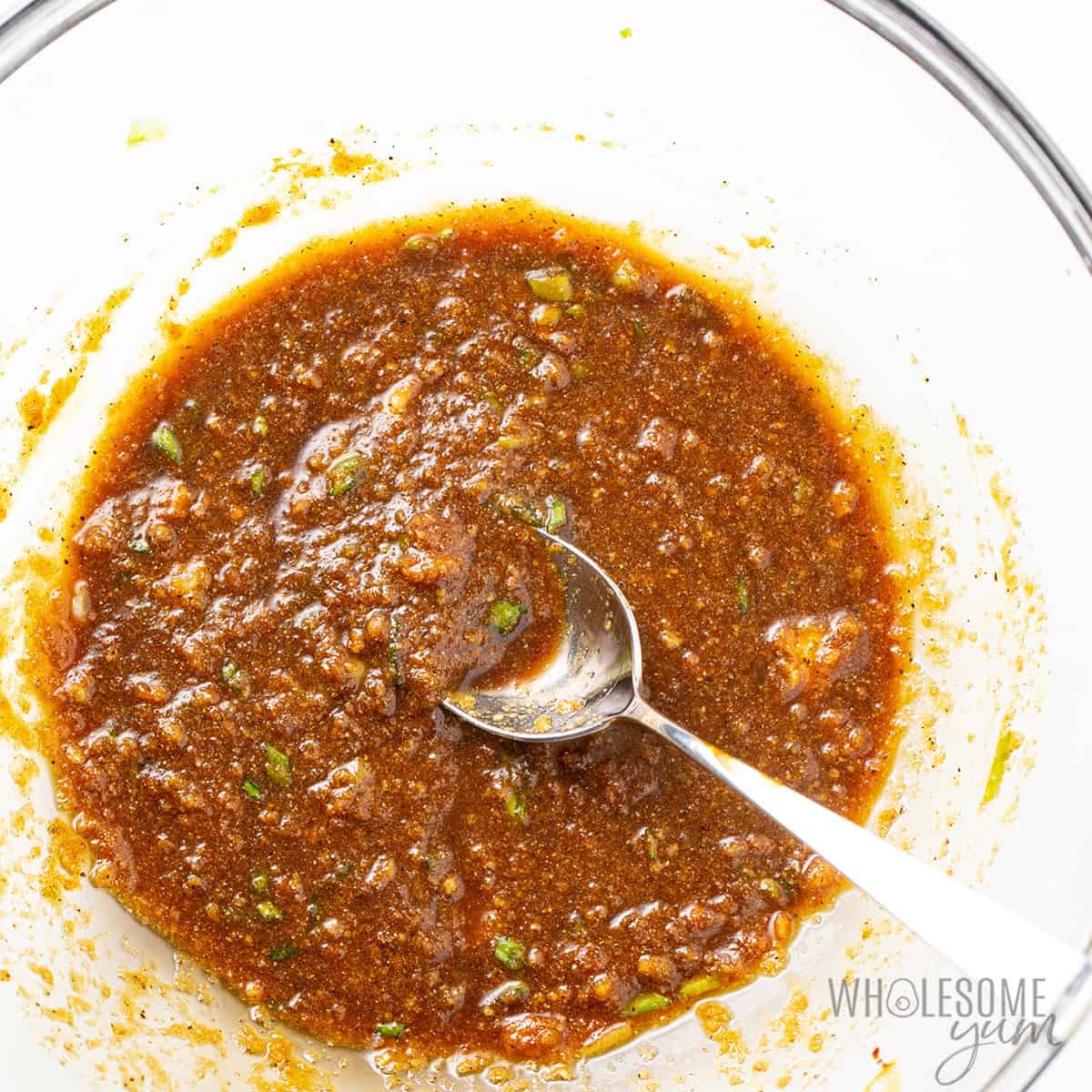 Meatball base in a bowl before adding the ground turkey.