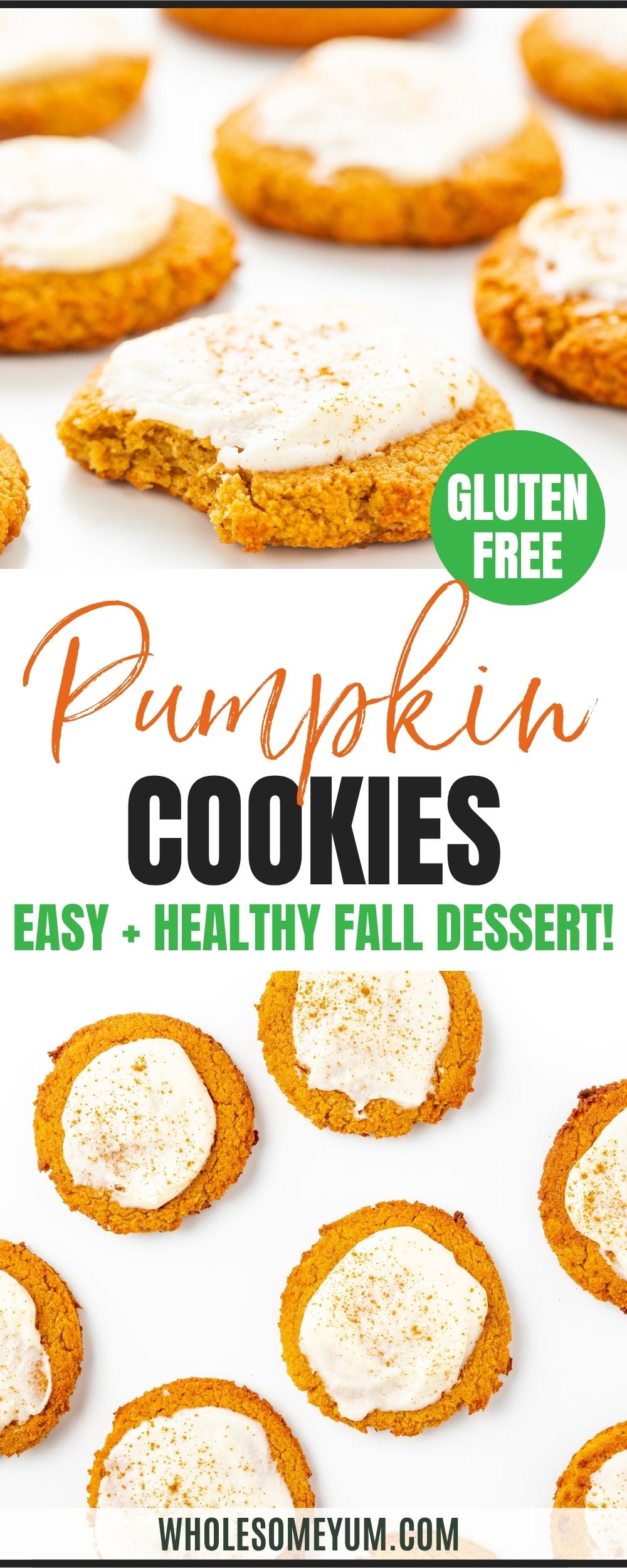 Healthy pumpkin cookie recipe pin.