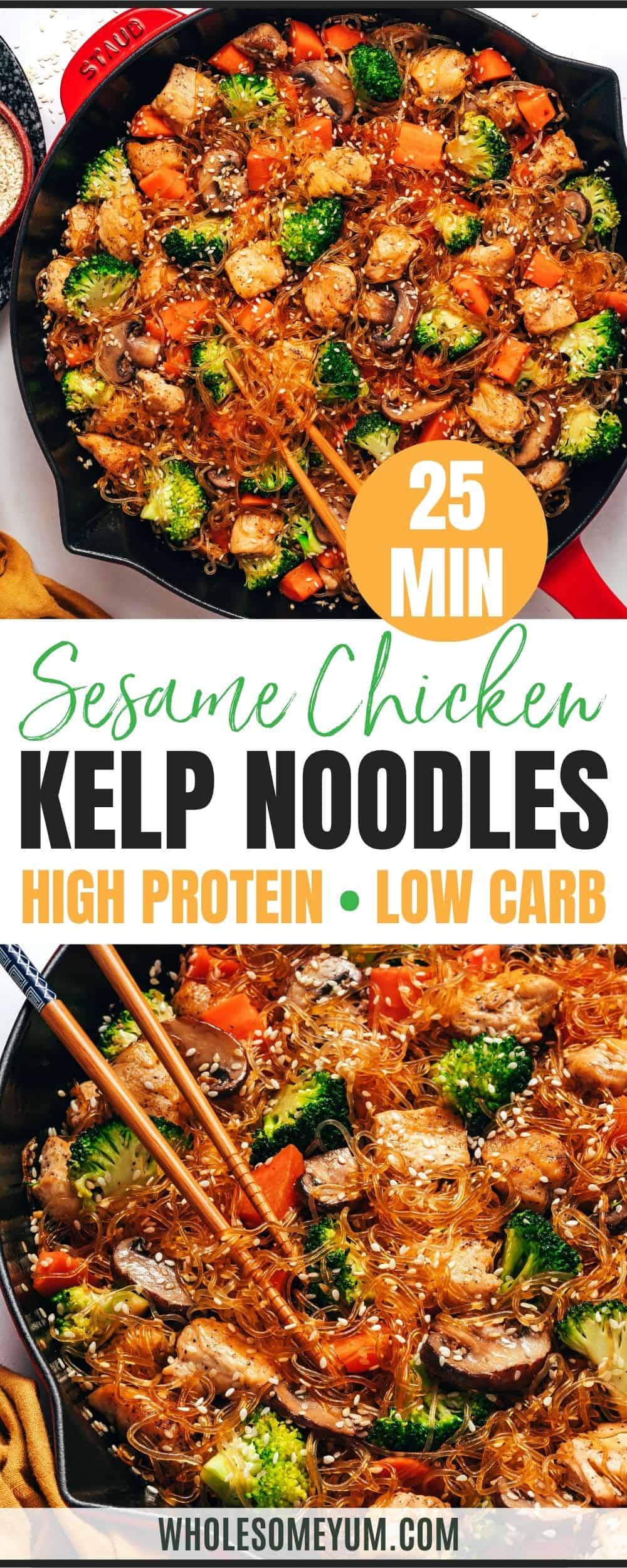 Kelp noodles recipe pin.