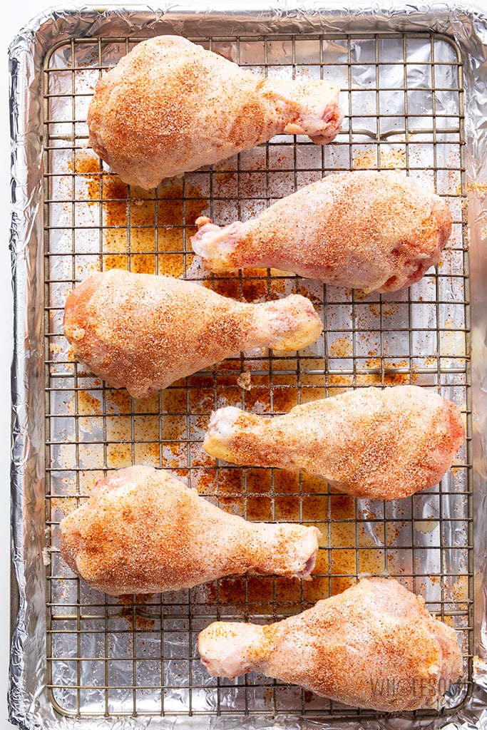 Super Crispy Baked Chicken Legs Drumsticks Recipe Wholesome Yum