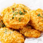 pile of keto cheddar bay biscuits