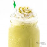 matcha green tea frappe with whipped cream