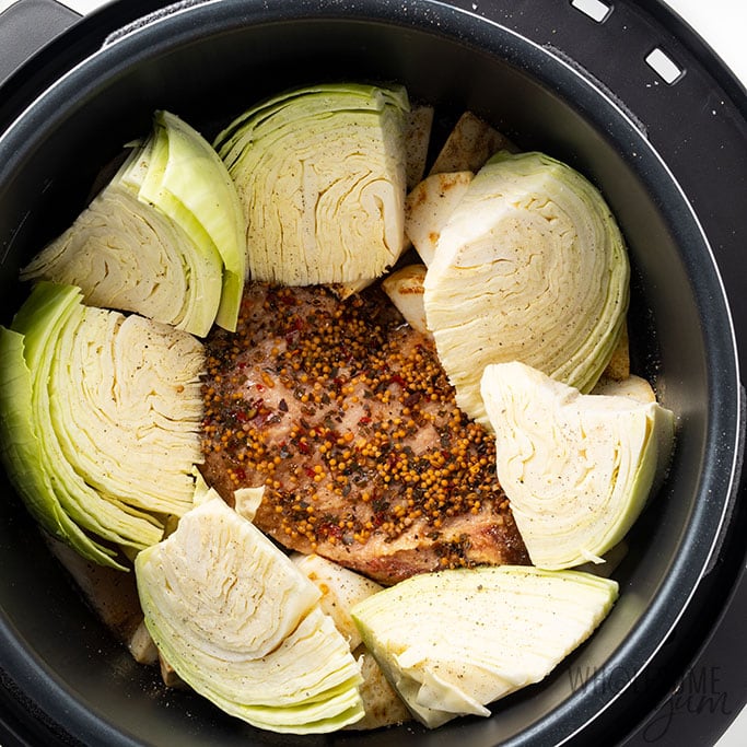 keto corned beef and cabbage in a pressure cooker