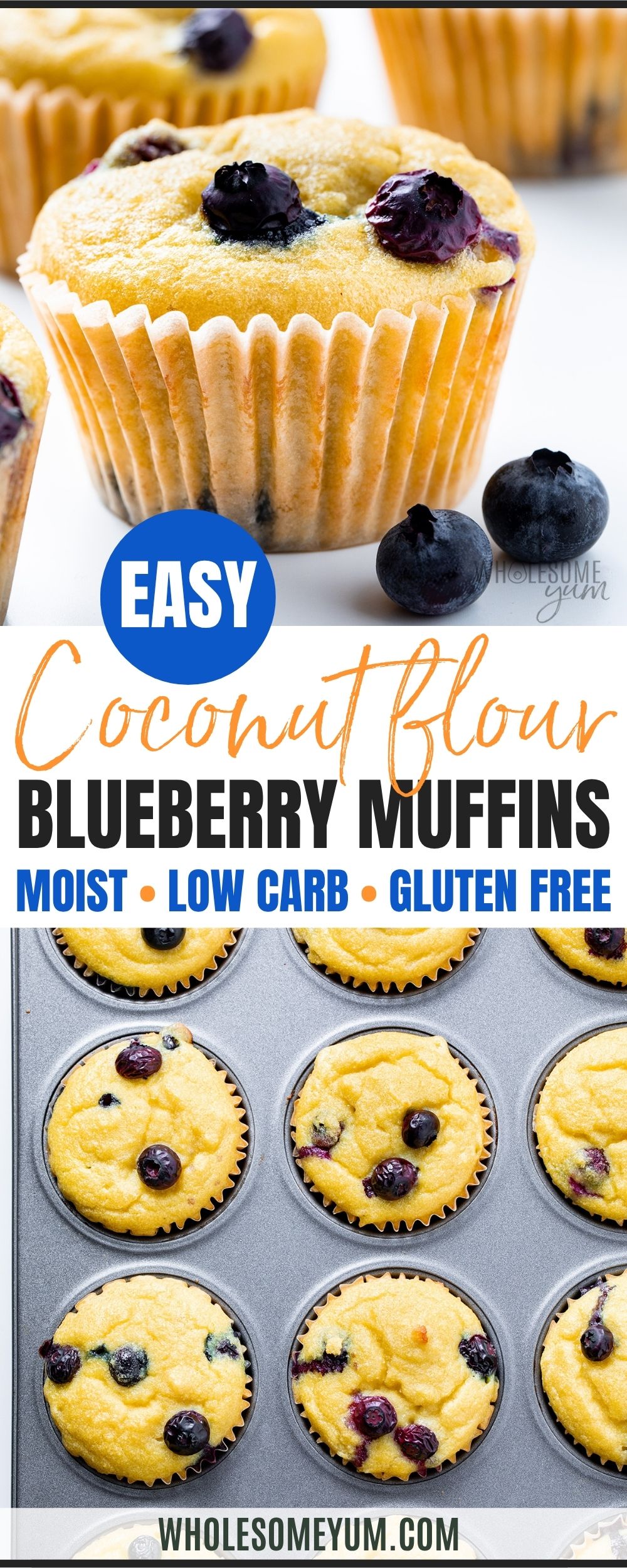 Coconut flour muffin recipe pin.