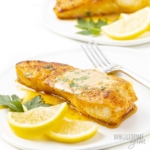 Pan seared halibut recipe with lemon butter sauce.
