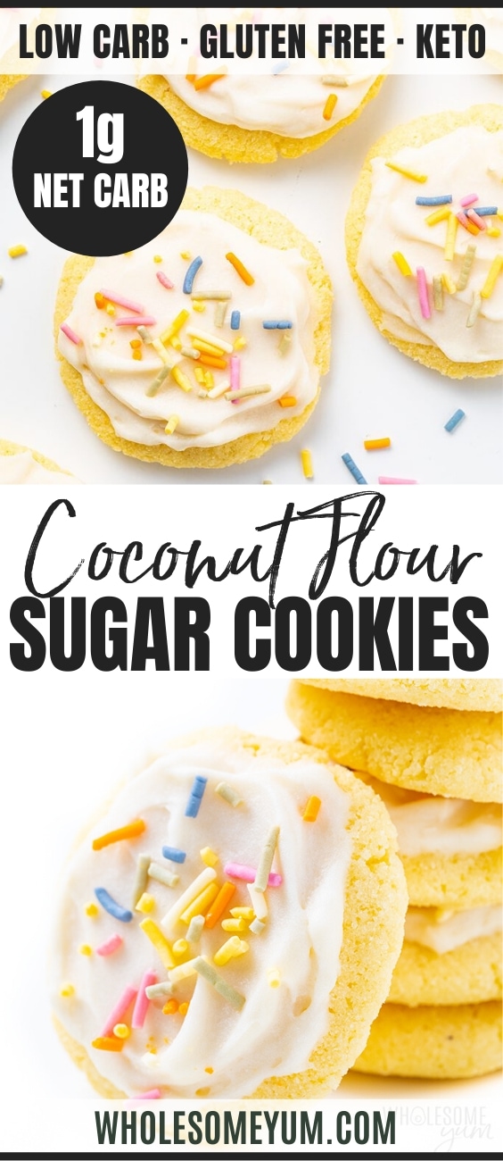 Coconut Flour Keto Sugar Cookies - Pinterest image