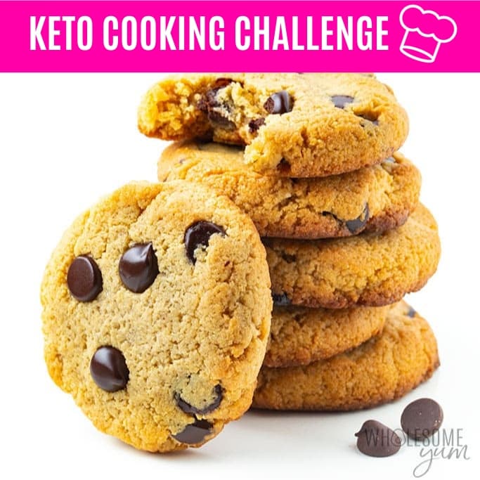 Keto cooking challenge December banner with cookies.