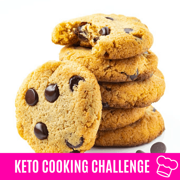Keto cooking challenge December banner with cookies.
