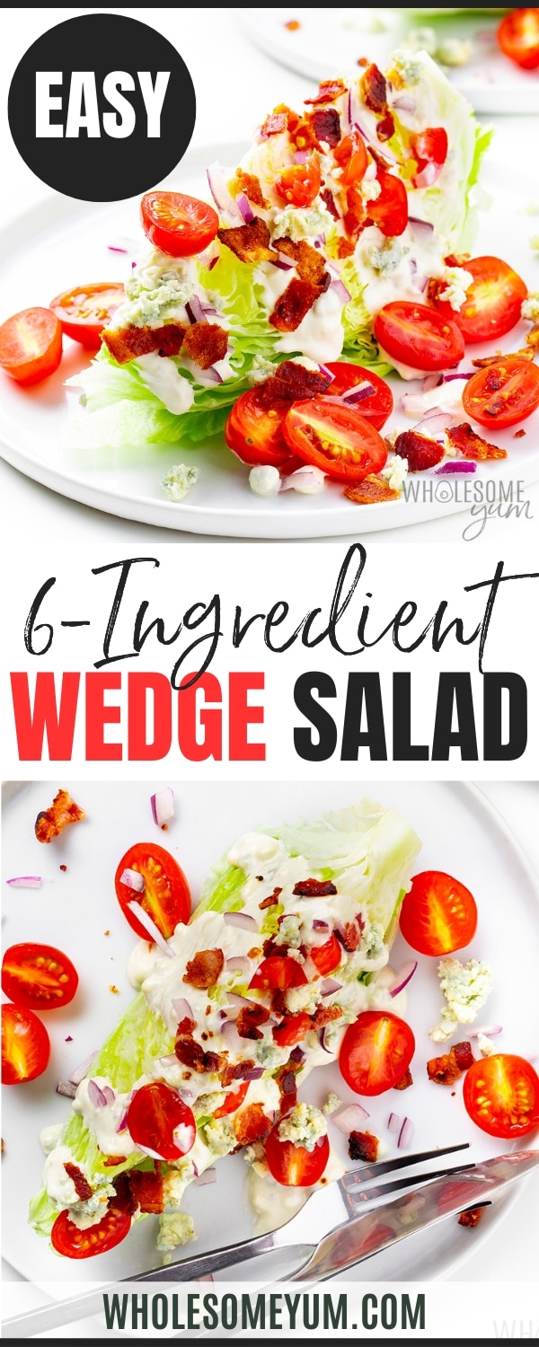 Wedge salad recipe pin.