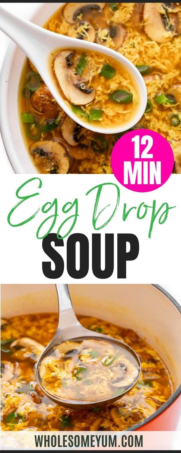 Egg drop soup recipe pin.