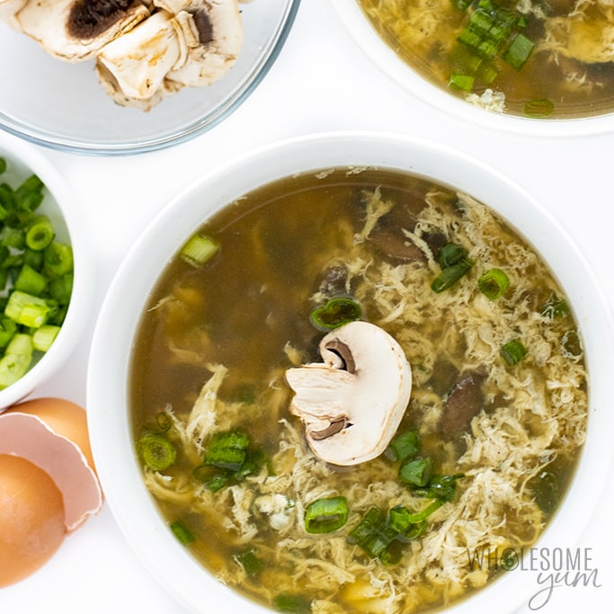 bowl of keto egg drop soup
