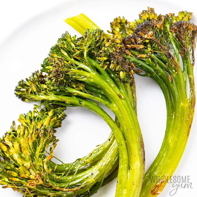 roasted broccolini on a plate